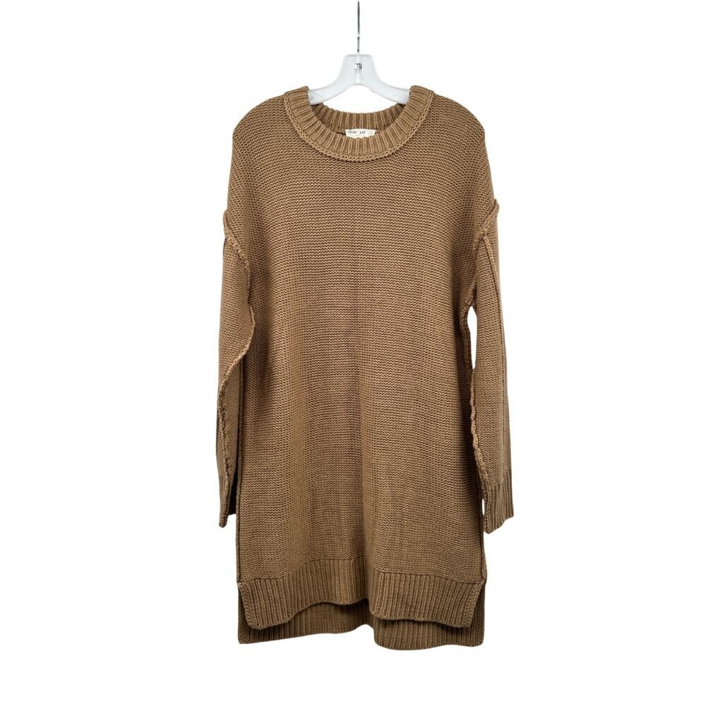 New In Womens Knit Sweater Dress Long Sleeve Tan Size Small